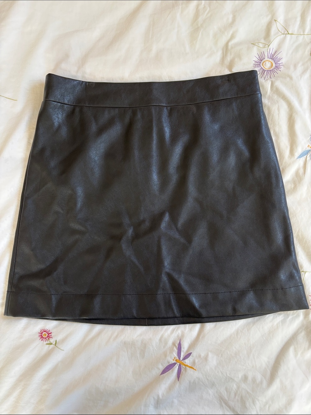 J.Crew Black Faux Leather Mini Skirt
